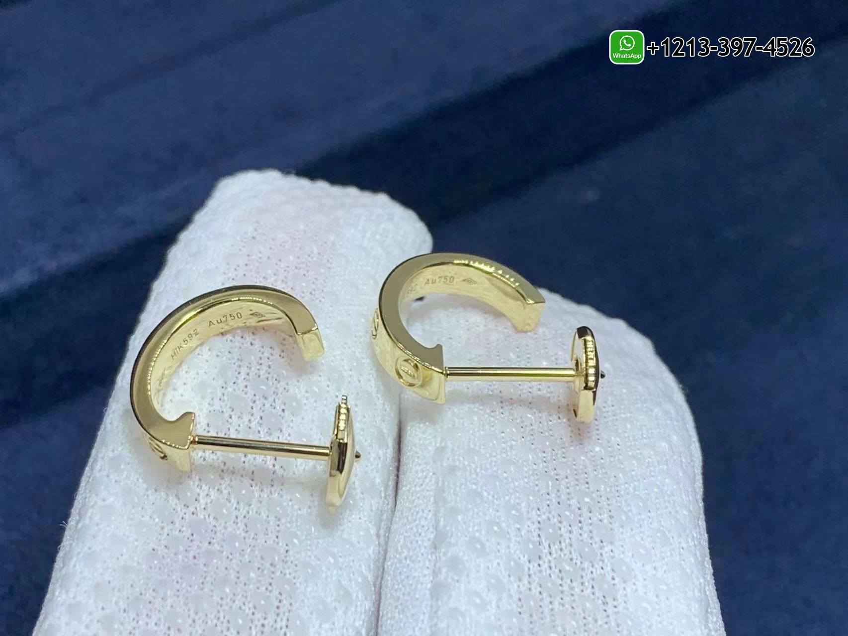 cpqn245rtya Best Sellers 1:1 Quality Cheap Custom Made Cartier Love 18K Yellow Gold Stud Hoop Earrings - High Quality 18k Gold and Diamond Luxury Distinctive Collection Designer Jewelry Customized Factory Price - Image 4