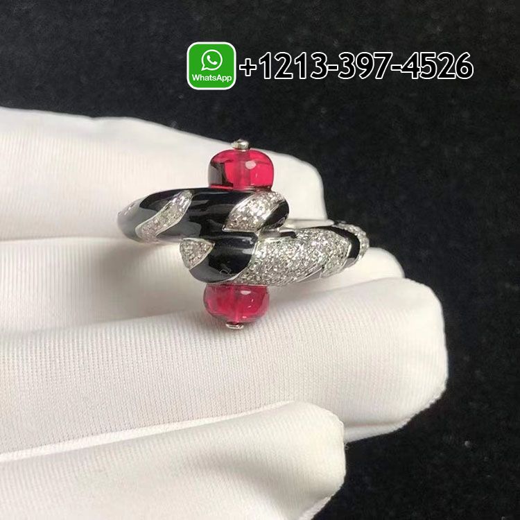 ctfkfl23nqf Custom Made Best Sellers Quality 1:1 Cartier Beautés du Monde 18k White Gold Diamonds,Rubellite, Onyx High Jewelry Ring - High Quality 18k Gold and Diamond Luxury Distinctive Collection Designer Jewelry Customized Factory Price - Image 5