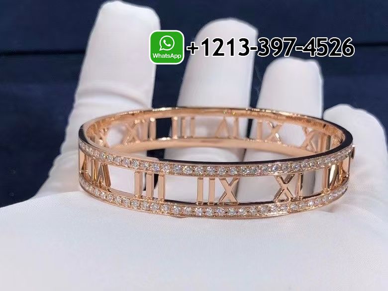 cub3yta2oiv Custom Made Best Sellers Quality 1:1 Tiffany & Co. 18k Rose Gold Diamond Set Atlas Bangle Bracelet - High Quality 18k Gold and Diamond Luxury Distinctive Collection Designer Jewelry Customized Factory Price