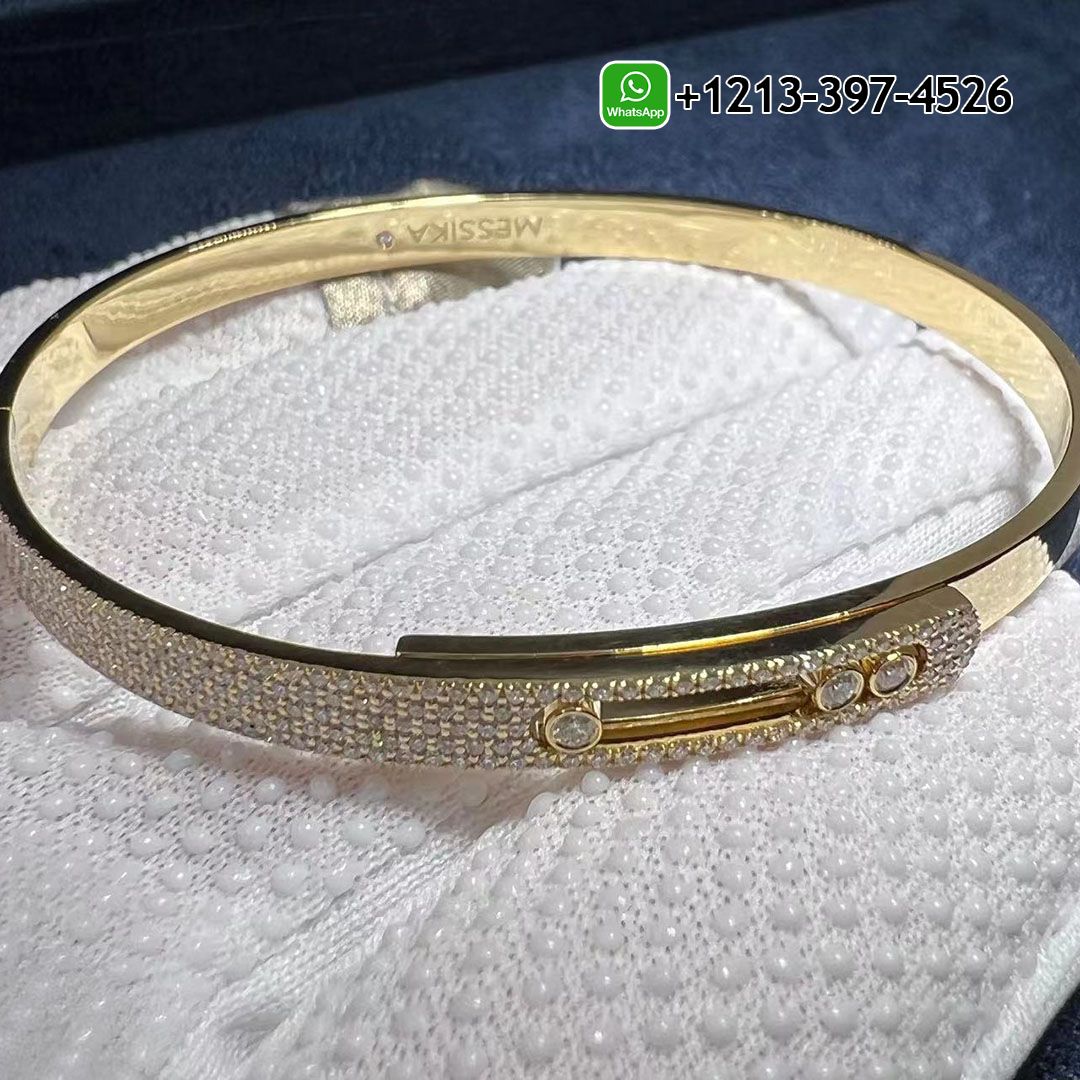 Custom Made Messika Move Noa Pavé 0.95ct Diamond 18k Yellow Gold Bracelet - High Quality 18k Gold and Diamond Luxury Distinctive Collection Designer Jewelry Customized Factory Price Cv1inhcql01