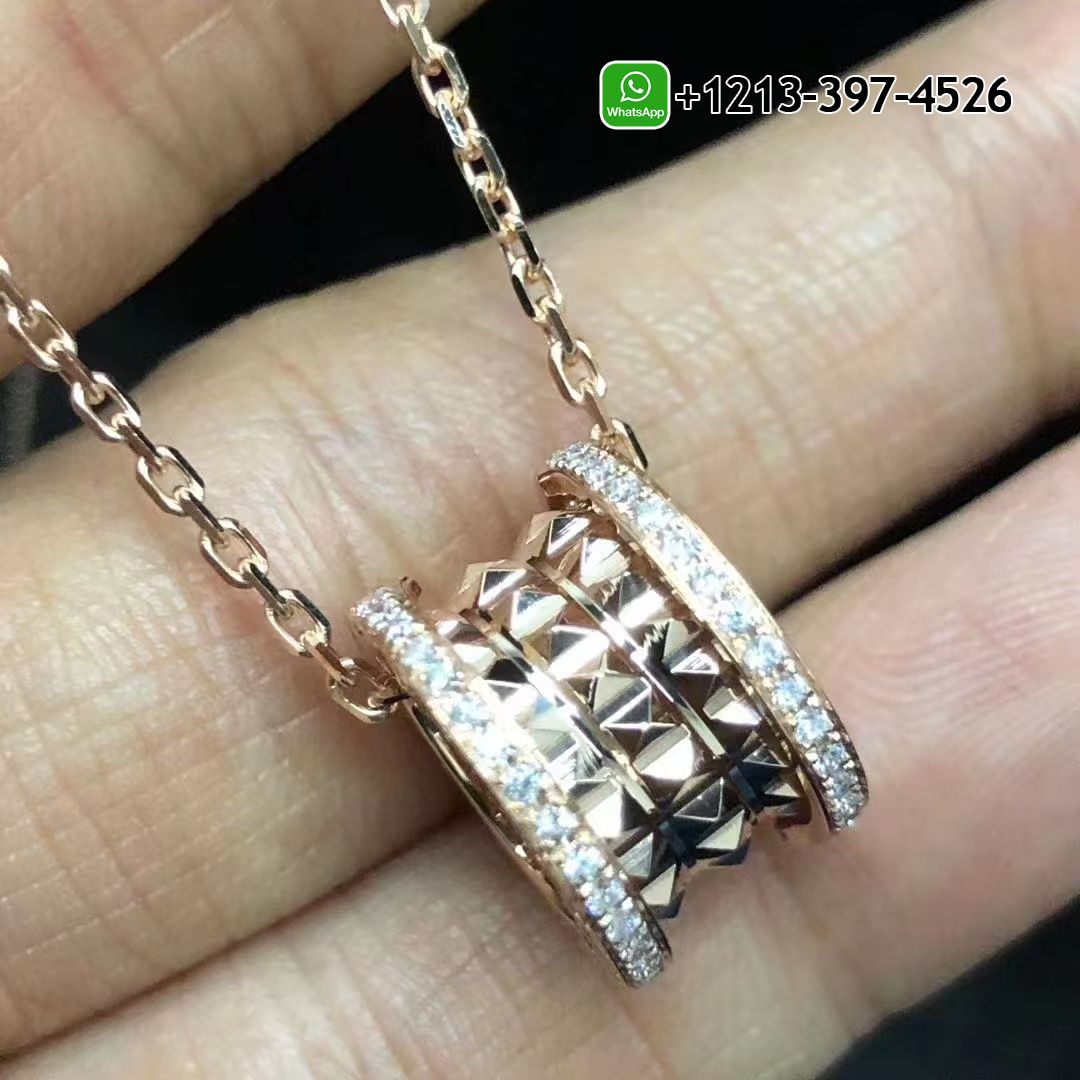 Custom Made Best Sellers Quality 1:1 Copy Bulgari B.zero1 Rock 18 kt Yellow Gold With Pavé Diamonds Pendant Necklace - High Quality 18k Gold and Diamond Luxury Distinctive Collection Designer Jewelry Customized Factory Price Cynvnr4fvf5