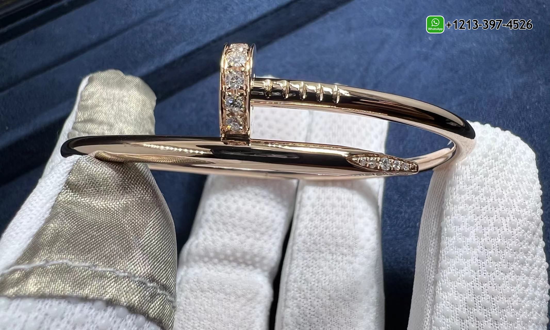 cz3fjjkl2ck Custom Made 1:1 Quality Cartier 18k Rose Gold And Diamond Juste Un Clou Nail Bracelet - High Quality 18k Gold and Diamond Luxury Distinctive Collection Designer Jewelry Customized Factory Price - Image 3