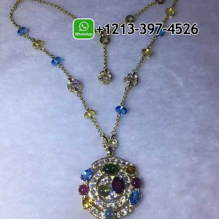 Bvlgari Astrale Diamond Color Stone 18K Yellow Gold Diamond Pendant Necklace - High Quality 18k Gold and Diamond Luxury Distinctive Collection Designer Jewelry Customized Factory Price D2b2tkqvxa2