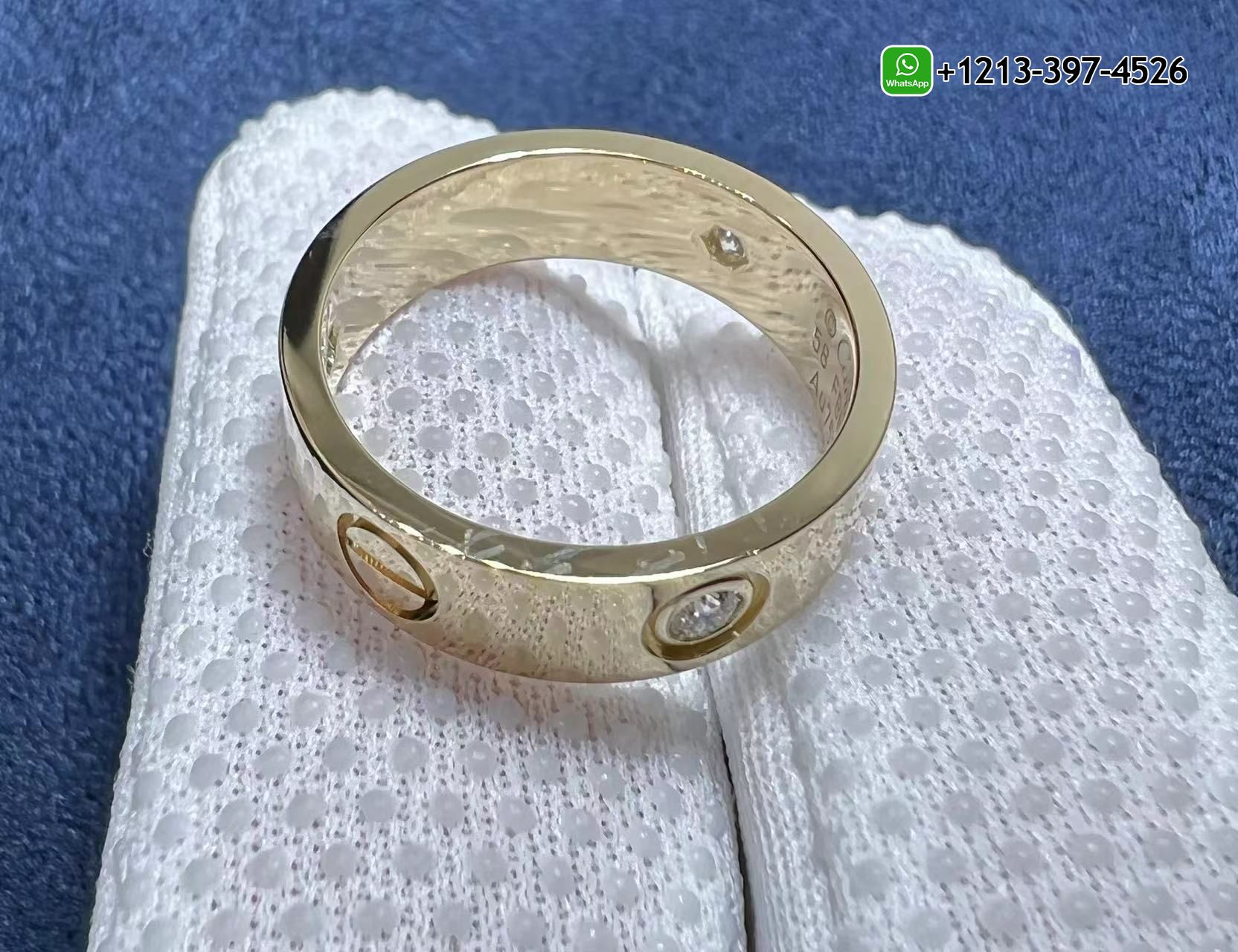 d3u15xwmlyr Custom Made 1:1 High Quality Cartier 18k Yellow Gold 3 Diamonds LOVE Ring - High Quality 18k Gold and Diamond Luxury Distinctive Collection Designer Jewelry Customized Factory Price - Image 2