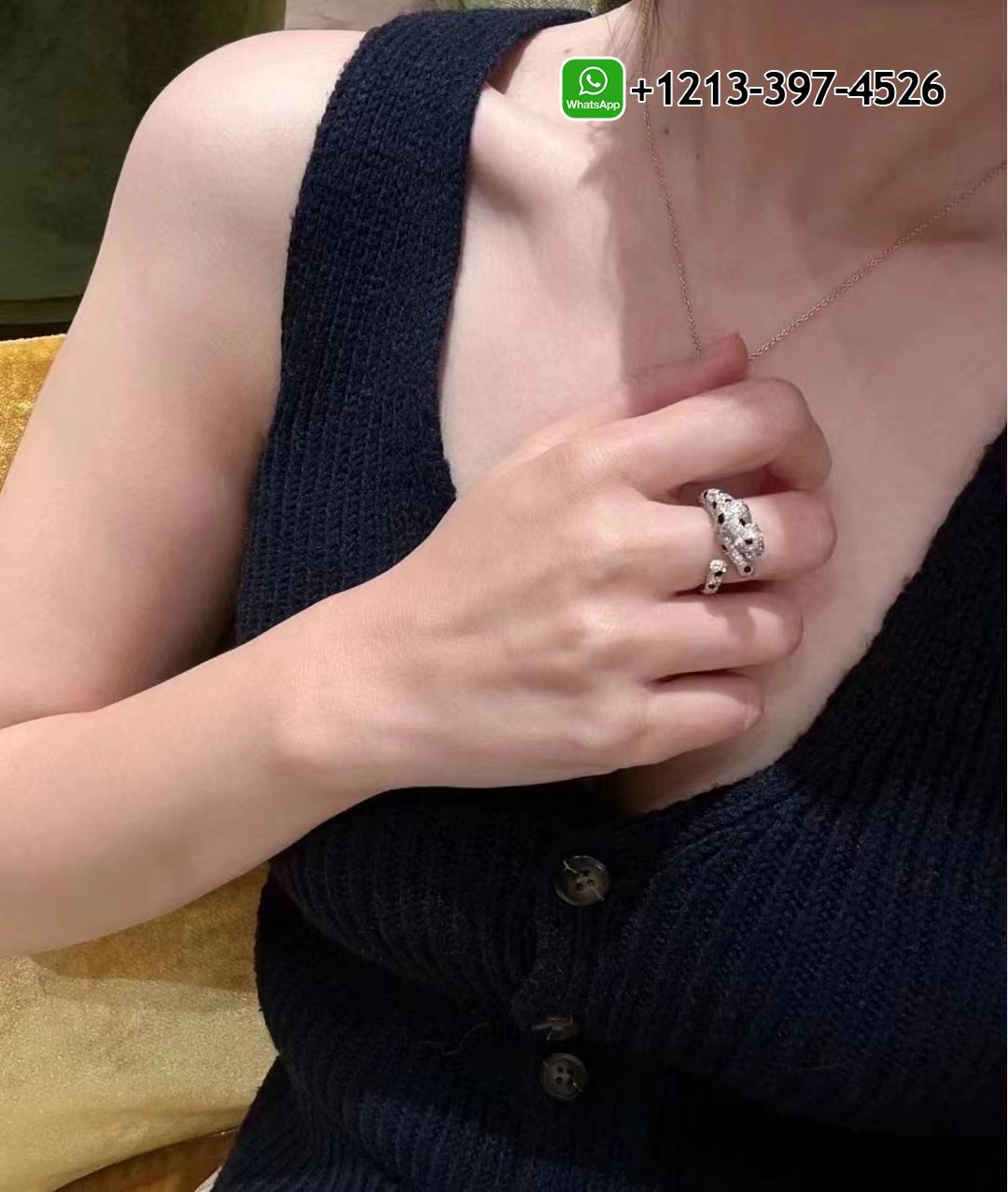 d4gxx1wmrie Custom Made Best Quality 1:1 Cheap Cartier Panthere 18k White Gold Diamond Paved Onyx Ring - High Quality 18k Gold and Diamond Luxury Distinctive Collection Designer Jewelry Customized Factory Price - Image 10