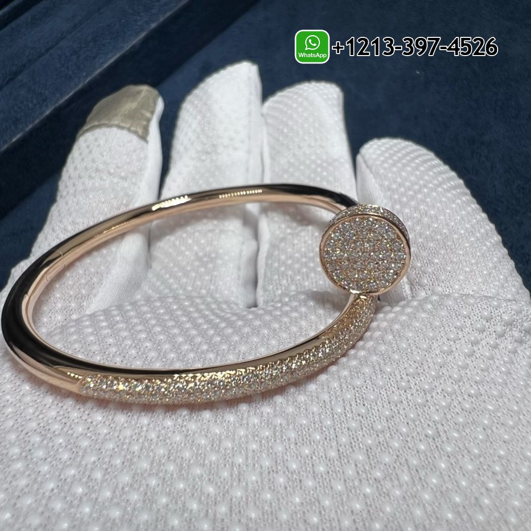 d53q5fxhtfs Custom Made Cheap 1:1 High Quality Cartier Juste un Clou 18k Rose Gold Pave Diamond Classic Nail Bracelet - High Quality 18k Gold and Diamond Luxury Distinctive Collection Designer Jewelry Customized Factory Price - Image 6