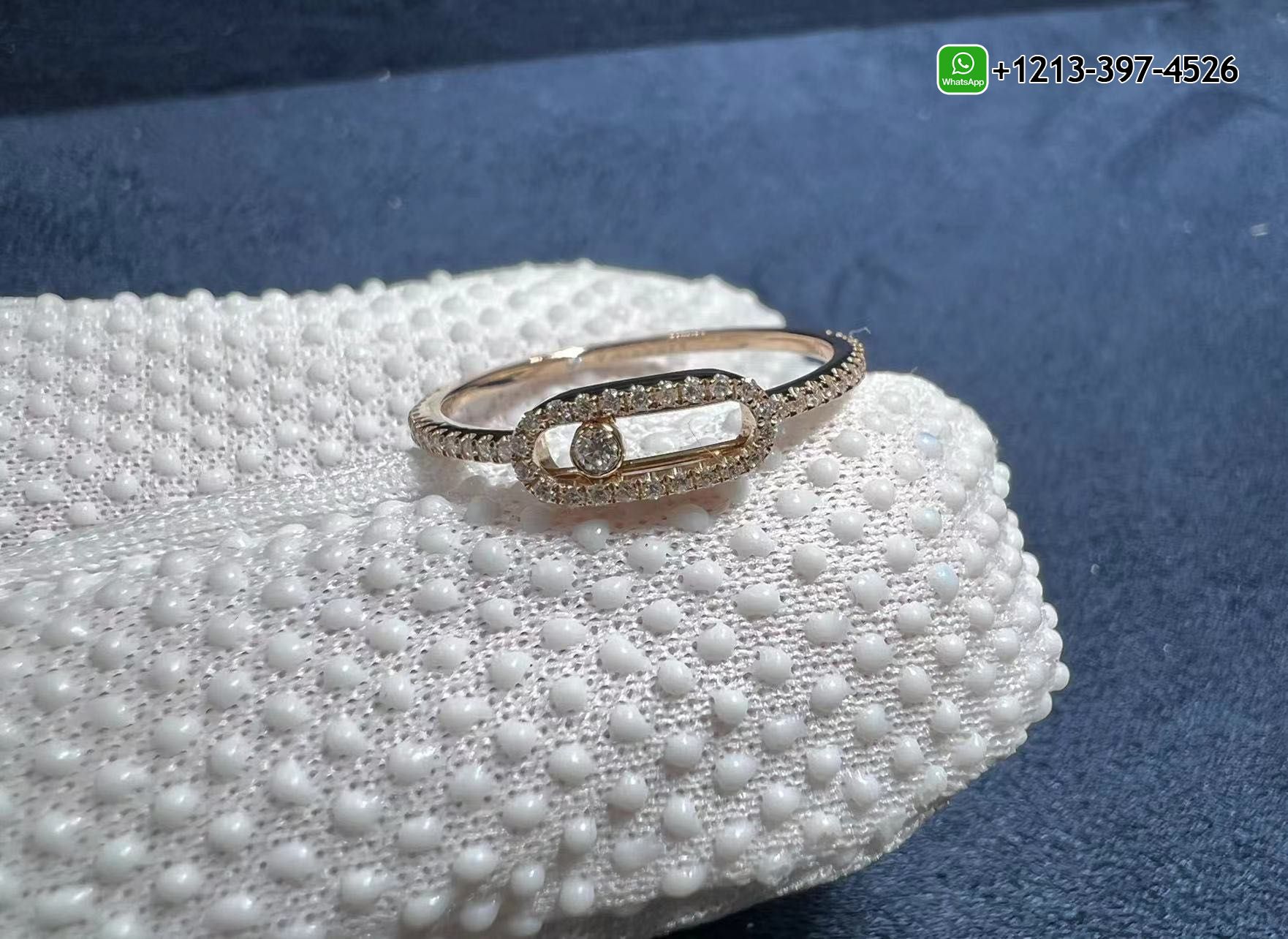 dbnejmh0erh Custom Made Messika Move Uno Pave Diamond Large Model 18k Rose Gold Ring - High Quality 18k Gold and Diamond Luxury Distinctive Collection Designer Jewelry Customized Factory Price - Image 3