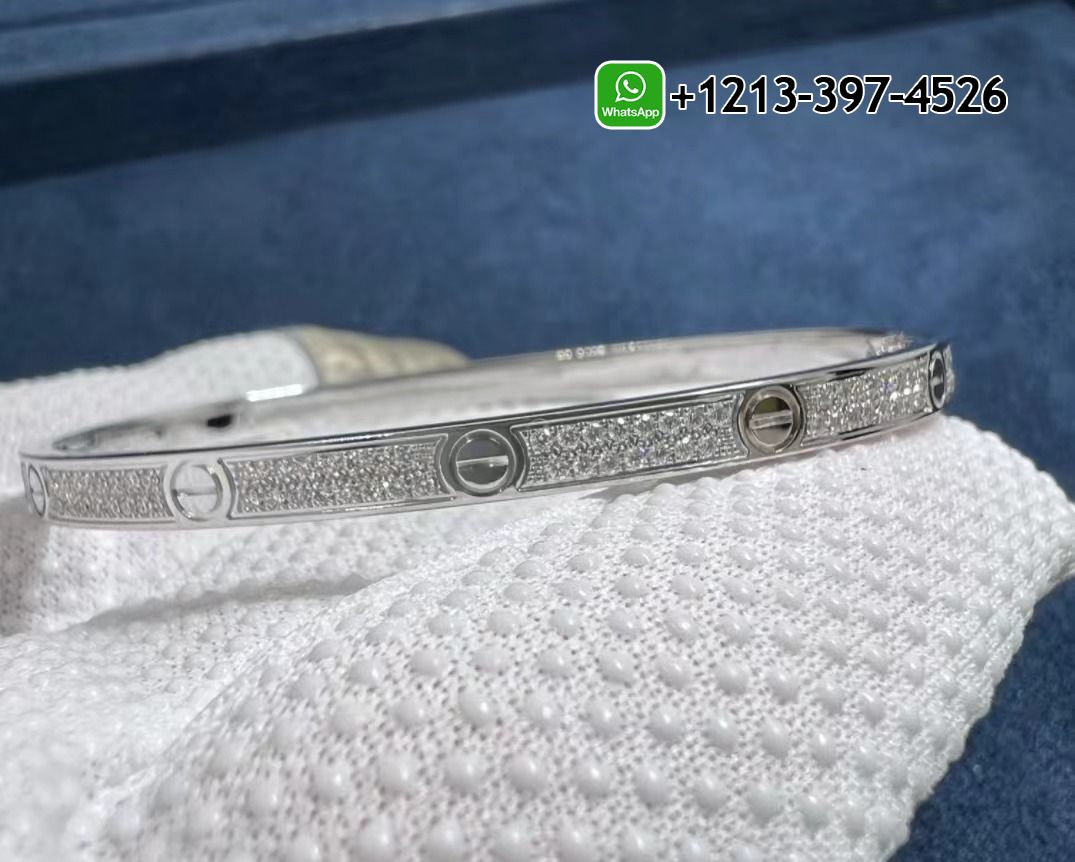 dest1klk5bc High-end sale Custom Made 1:1 Quality Cartier 18K White Gold Diamond Paved Small Model LOVE Bracelet - High Quality 18k Gold and Diamond Luxury Distinctive Collection Designer Jewelry Customized Factory Price - Image 6