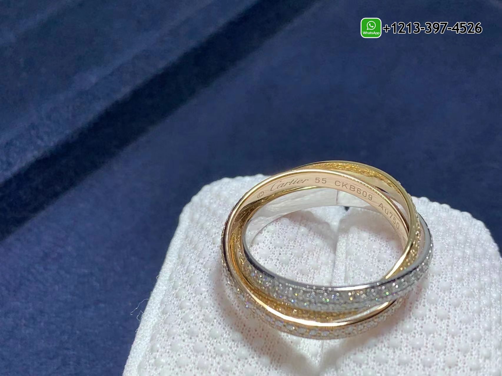 dfhzo40ss02 Custom Made Best Quality 1:1 Cheap Classic Cartier 18k White Gold, Yellow Gold, Rose Gold, Diamond Trinity Small Model Ring - High Quality 18k Gold and Diamond Luxury Distinctive Collection Designer Jewelry Customized Factory Price - Image 8