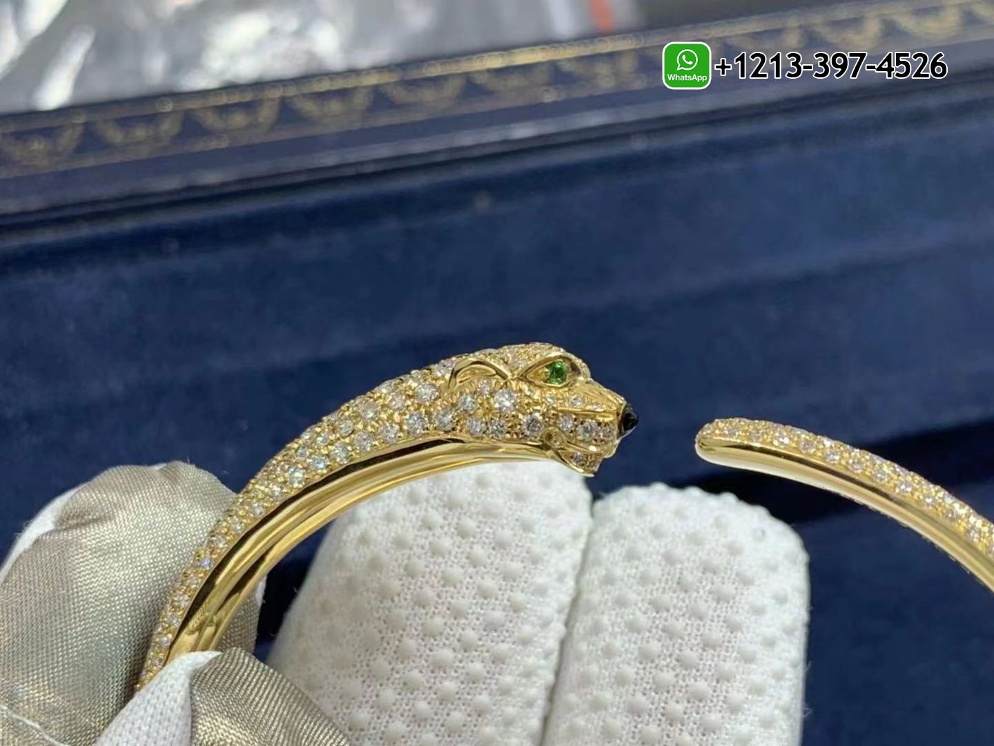 dj50z55npvi Best Sellers 1:1 Quality Cheap Custom Made Cartier 18k Yellow Gold Pave Diamond Small Panthère de Cartier Bracelet - High Quality 18k Gold and Diamond Luxury Distinctive Collection Designer Jewelry Customized Factory Price - Image 4