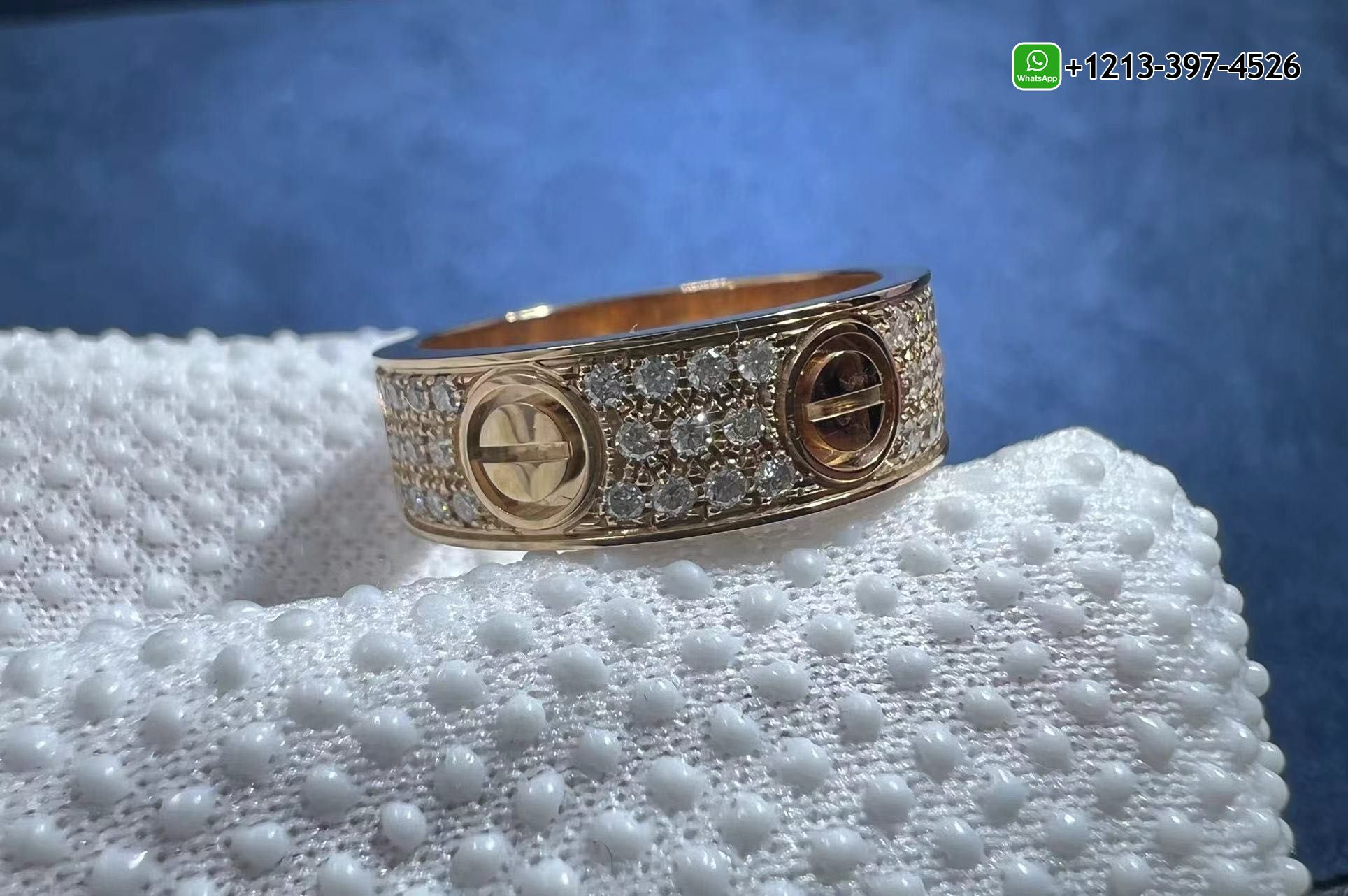 djhjgt0ljxg 1:1 Best Quality Cheap Cartier Love 18K Rose Gold Full Diamond-Paved 6.5MM Band Ring Replica - High Quality 18k Gold and Diamond Luxury Distinctive Collection Designer Jewelry Customized Factory Price - Image 2
