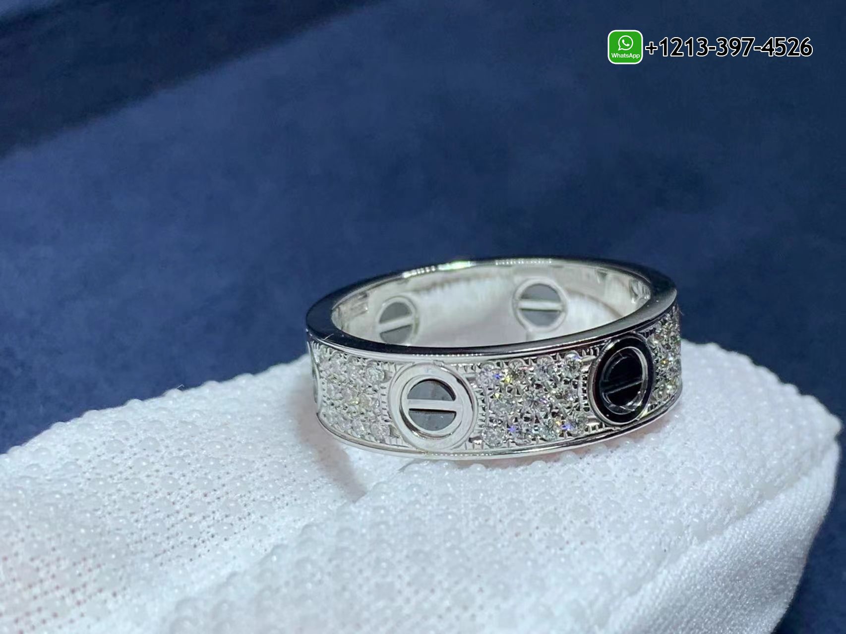 dkddtnnkvst Custom Made Best Quality 1:1 Cartier Love Diamond Paved Black Ceramic 18k White Gold 6.5MM Band Ring - High Quality 18k Gold and Diamond Luxury Distinctive Collection Designer Jewelry Customized Factory Price - Image 7