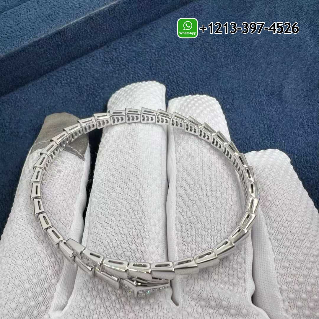 do2fxsqchpd Custom Made Best Sellers Quality 1:1 Bvlgari Serpenti Viper Diamond 18k White Gold Bracelet - High Quality 18k Gold and Diamond Luxury Distinctive Collection Designer Jewelry Customized Factory Price - Image 2