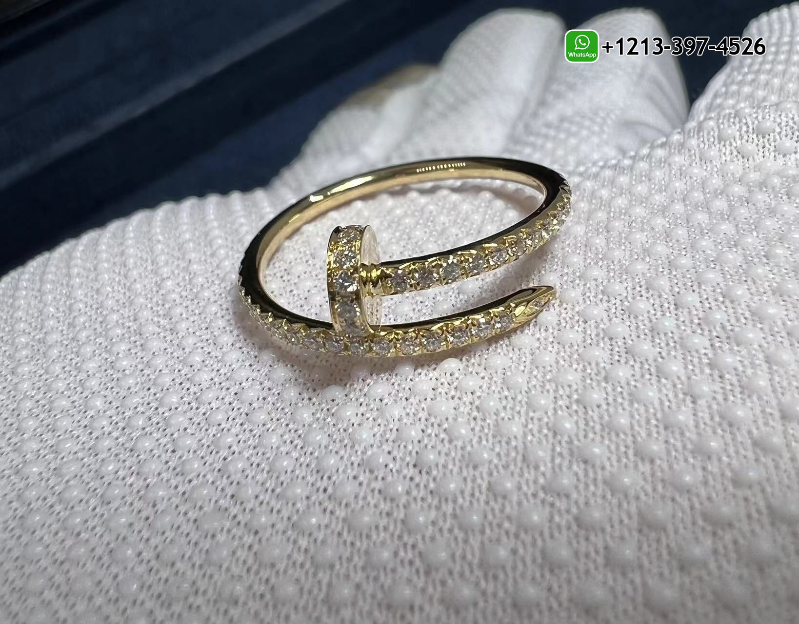 dq1bdhqmf13 1:1 High Quality Cartier 18K Yellow Gold Pave Diamond Juste Un Clou Small Model Nail Ring - High Quality 18k Gold and Diamond Luxury Distinctive Collection Designer Jewelry Customized Factory Price - Image 5