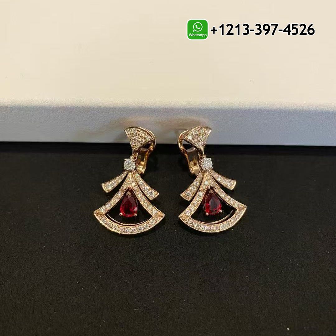 dshenxsw0kd Bvlgari Divas’ Dream Diamond 18K Rose Gold Ruby Earrings 356954 - High Quality 18k Gold and Diamond Luxury Distinctive Collection Designer Jewelry Customized Factory Price - Image 4