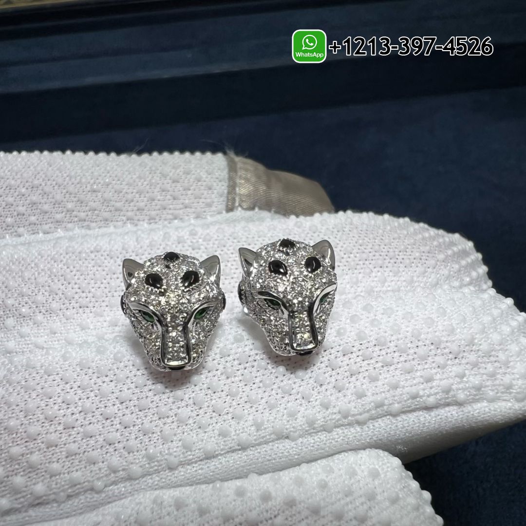 duizrgavun5 Custom Made Best Sellers Quality 1:1 Cartier Panthère de Cartier 18K White Gold Diamond Earrings - High Quality 18k Gold and Diamond Luxury Distinctive Collection Designer Jewelry Customized Factory Price - Image 9