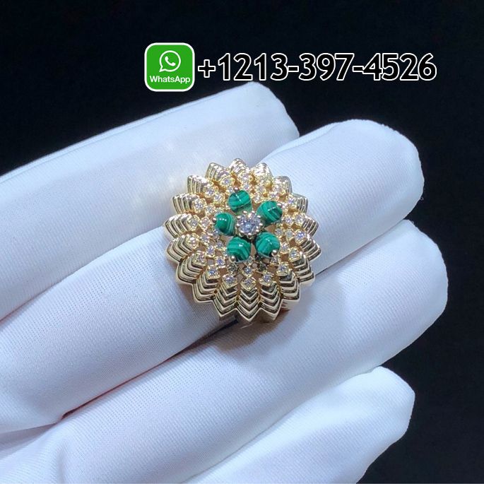 dyx1pesu1gp Best Sellers 1:1 Quality Cheap Cartier Cactus De Cartier Malachite Diamond 18K Yellow Gold Ring - High Quality 18k Gold and Diamond Luxury Distinctive Collection Designer Jewelry Customized Factory Price