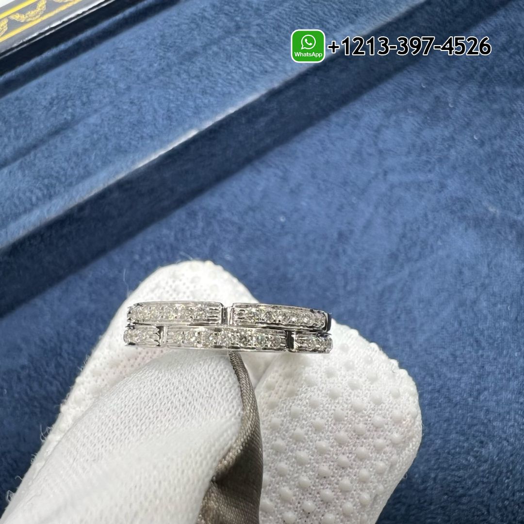 dyyxi3pdxy4 Custom Made Best Sellers Quality 1:1 Cartier Maillon Panthère 18k White Gold 2 Half Diamond Paved Rows Wedding Band Ring - High Quality 18k Gold and Diamond Luxury Distinctive Collection Designer Jewelry Customized Factory Price