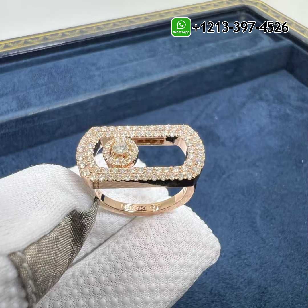 e0bfidocigs Custom Made Best Sellers Quality 1:1 Messika So Move Pavé 18K Rose Gold and 0.6ct Diamond Ring - High Quality 18k Gold and Diamond Luxury Distinctive Collection Designer Jewelry Customized Factory Price - Image 5