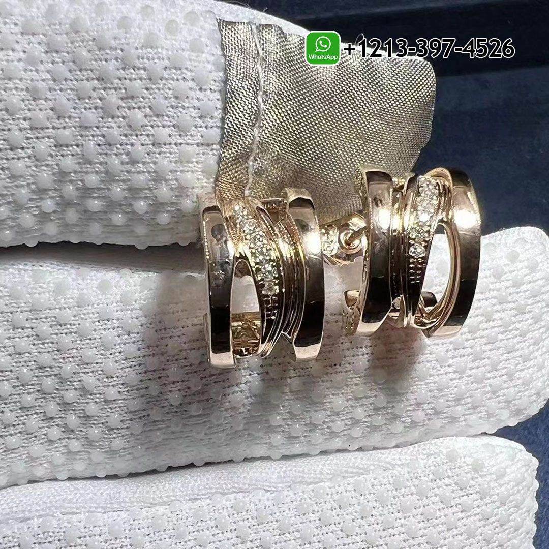 Custom Made Best Sellers Quality 1:1 Copy Bvlgari B.zero1 18K Rose Gold Diamond Earrings - High Quality 18k Gold and Diamond Luxury Distinctive Collection Designer Jewelry Customized Factory Price