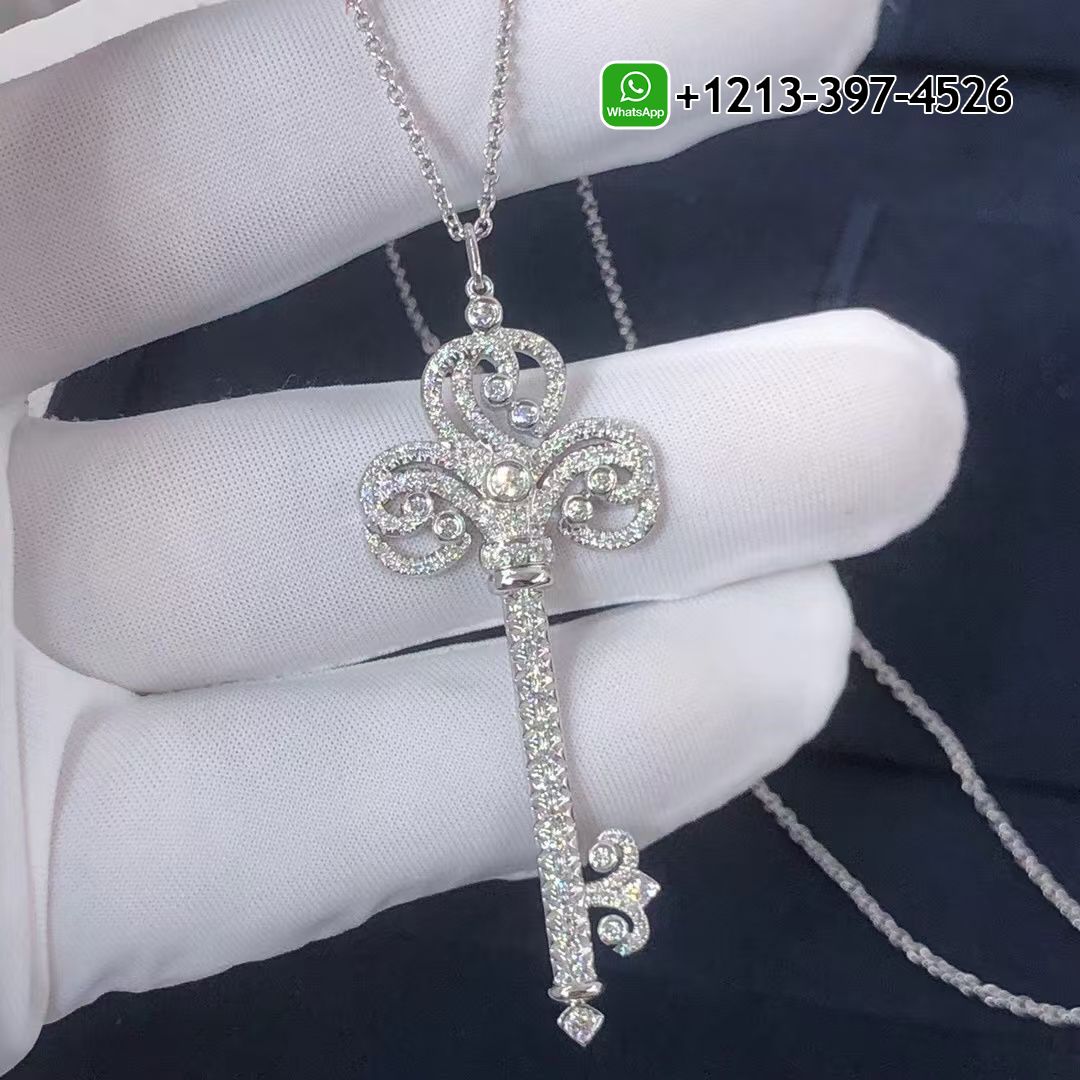 Best Sellers 1:1 Quality Cheap Custom Made Tiffany Platinum & Diamond Enchant Heart Key Pendant Necklace - High Quality 18k Gold and Diamond Luxury Distinctive Collection Designer Jewelry Customized Factory Price Edsljy0tylm