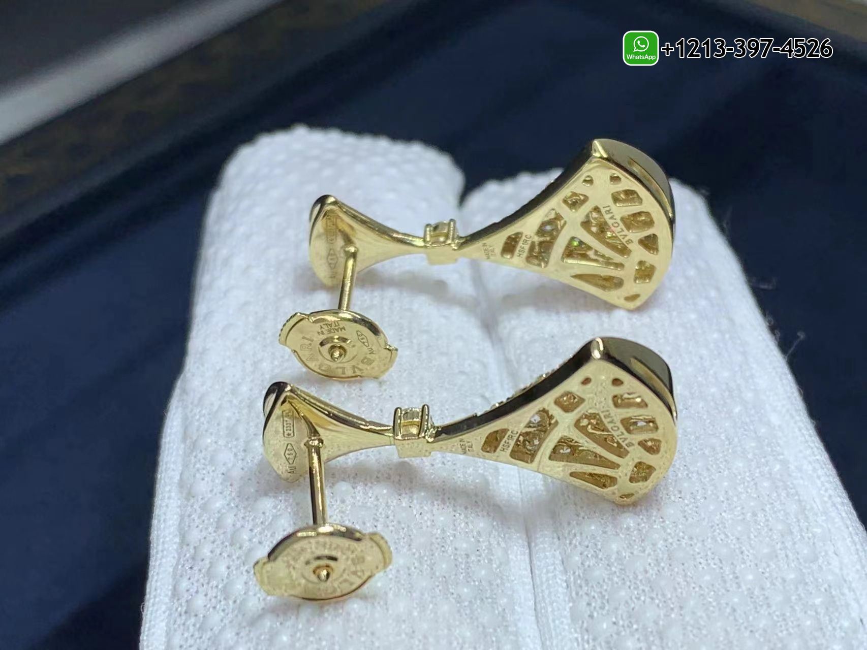 eenqbzywxl0 Best Sellers 1:1 Quality Cheap Custom Made Bvlgari Divas’ Dream 18K Yellow Gold Pavé Diamonds Earrings - High Quality 18k Gold and Diamond Luxury Distinctive Collection Designer Jewelry Customized Factory Price - Image 3