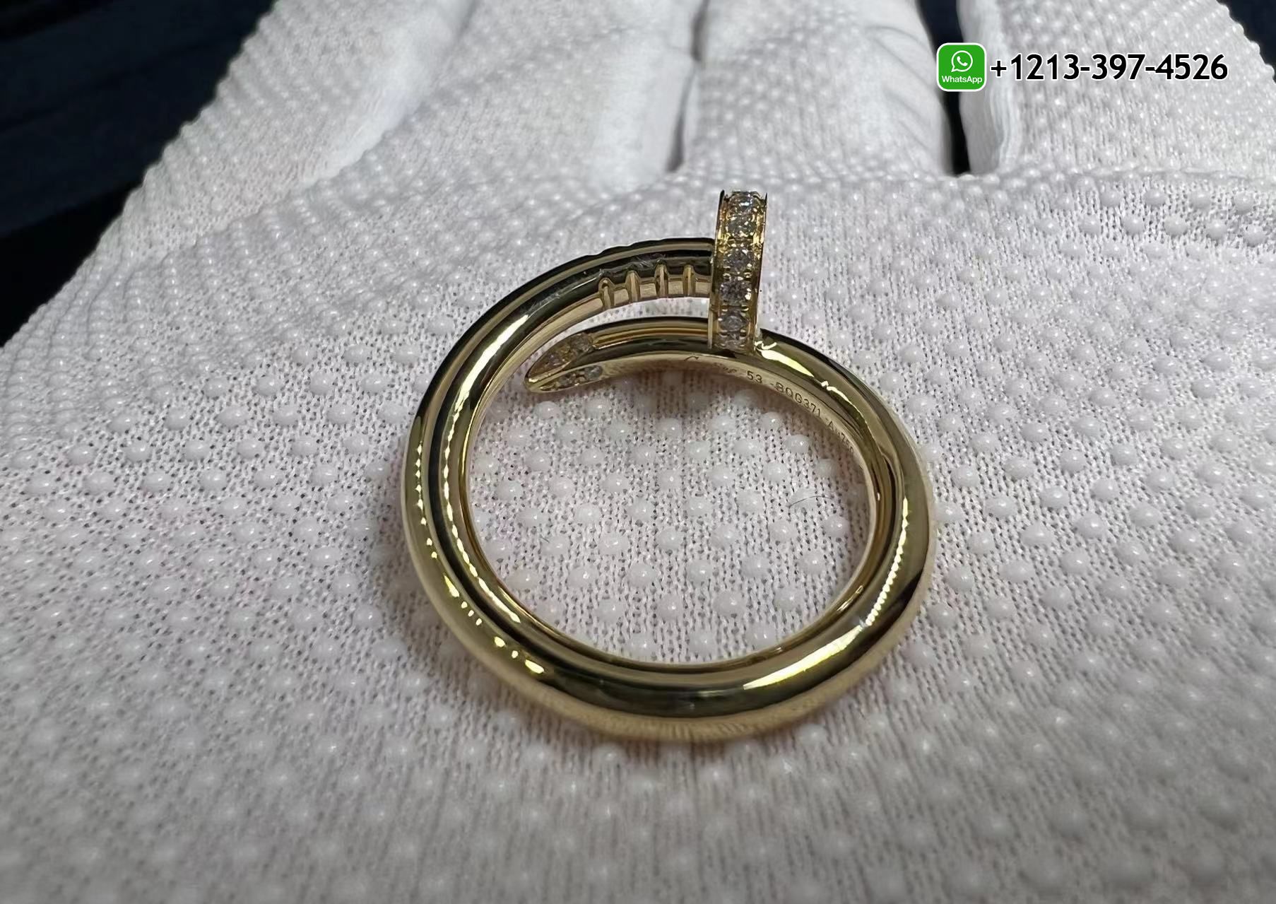 ej4d4pxsrg1 Custom Made Top Quality Replica Cartier 18K Yellow Gold Diamond Nail Juste Un Clou Ring - High Quality 18k Gold and Diamond Luxury Distinctive Collection Designer Jewelry Customized Factory Price - Image 8