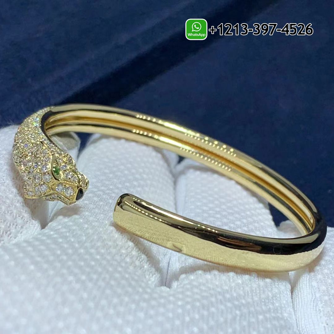 ejv0y53akgl Best Sellers 1:1 Quality Cheap Custom Made Cartier 18K Yellow Gold Diamond Emerald Onyx Small Model Panthere De Cartier Bracelet - High Quality 18k Gold and Diamond Luxury Distinctive Collection Designer Jewelry Customized Factory Price
