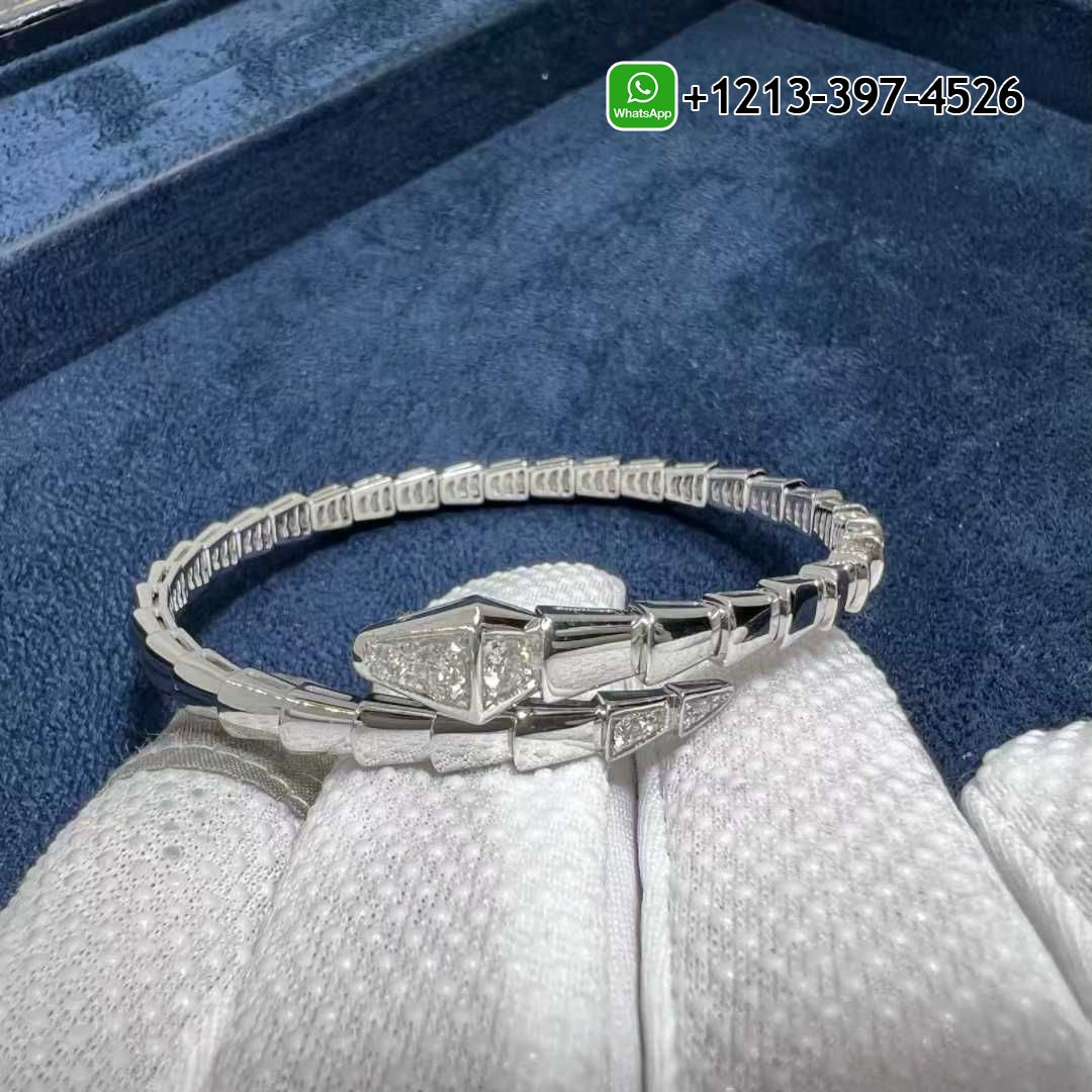 eklkzirly2z Custom Made Best Sellers Quality 1:1 Bvlgari Serpenti Viper Diamond 18k White Gold Bracelet - High Quality 18k Gold and Diamond Luxury Distinctive Collection Designer Jewelry Customized Factory Price - Image 6