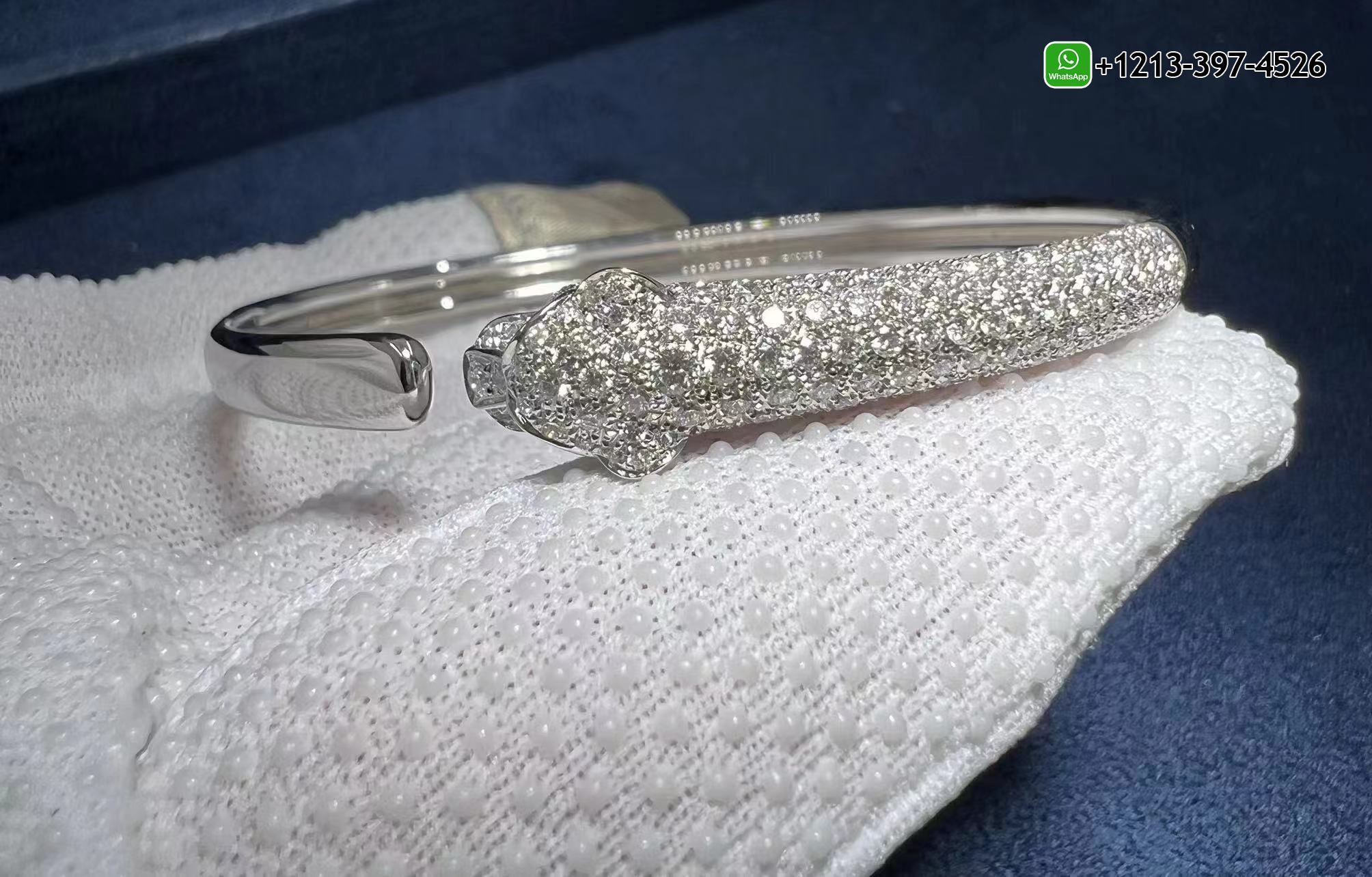 emmzytkifik Best Sellers 1:1 Quality Cheap Custom Made Panthère de Cartier 18k White Gold Onyx, Emeralds, Half Diamond Paved Bracelet - High Quality 18k Gold and Diamond Luxury Distinctive Collection Designer Jewelry Customized Factory Price - Image 4