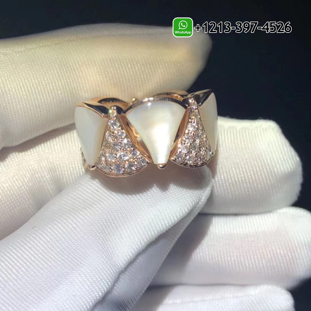 eqrfeu2aecc Best Sellers 1:1 Quality Cheap Custom Made Bvlgari Divas Dream Diamond Mother-of-pearl 18k Rose Gold Ring - High Quality 18k Gold and Diamond Luxury Distinctive Collection Designer Jewelry Customized Factory Price - Image 4