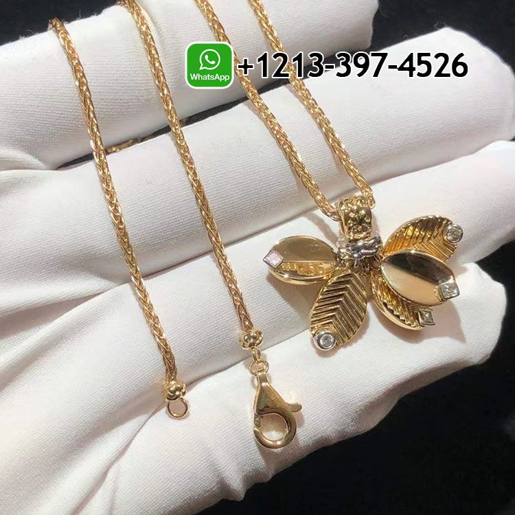 eusrki2gaoo Custom Made Best Quality 1:1 Cartier 18k Yellow Gold Diamond Grain de Café Necklace - High Quality 18k Gold and Diamond Luxury Distinctive Collection Designer Jewelry Customized Factory Price - Image 2