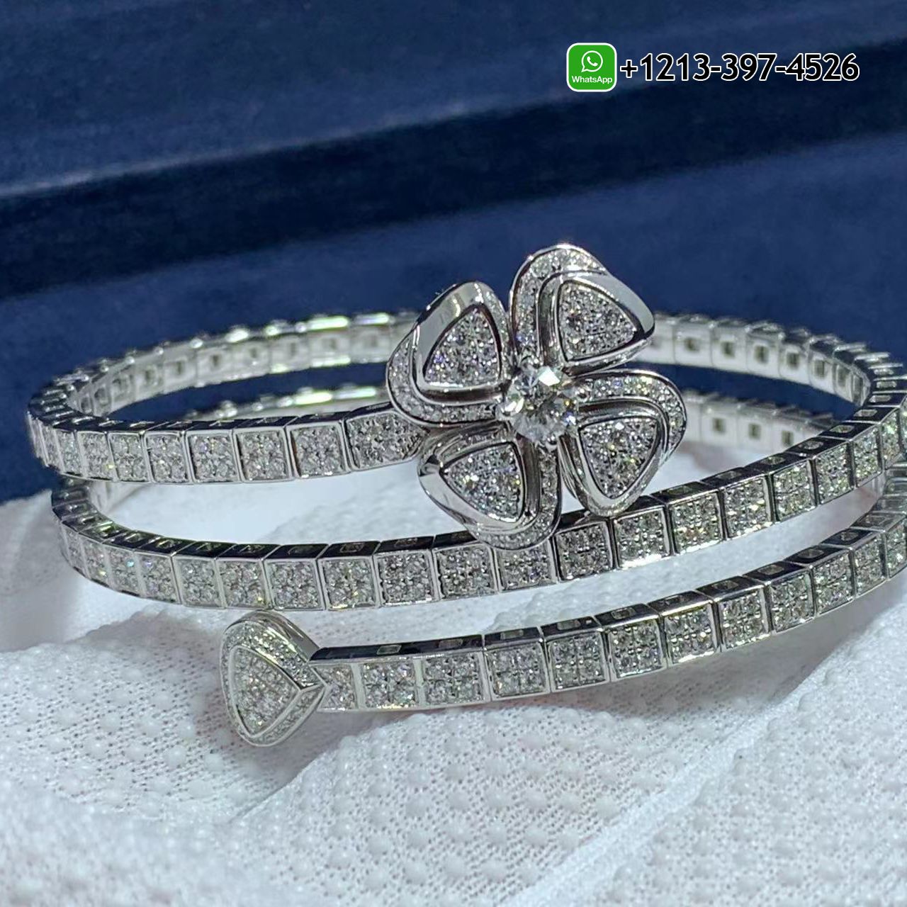 ew5v1n3z43g Custom Made Best Sellers Quality 1:1 Bvlgari Fiorever 18K White Gold 3.04 Carats Diamonds Bracelet - High Quality 18k Gold and Diamond Luxury Distinctive Collection Designer Jewelry Customized Factory Price - Image 2