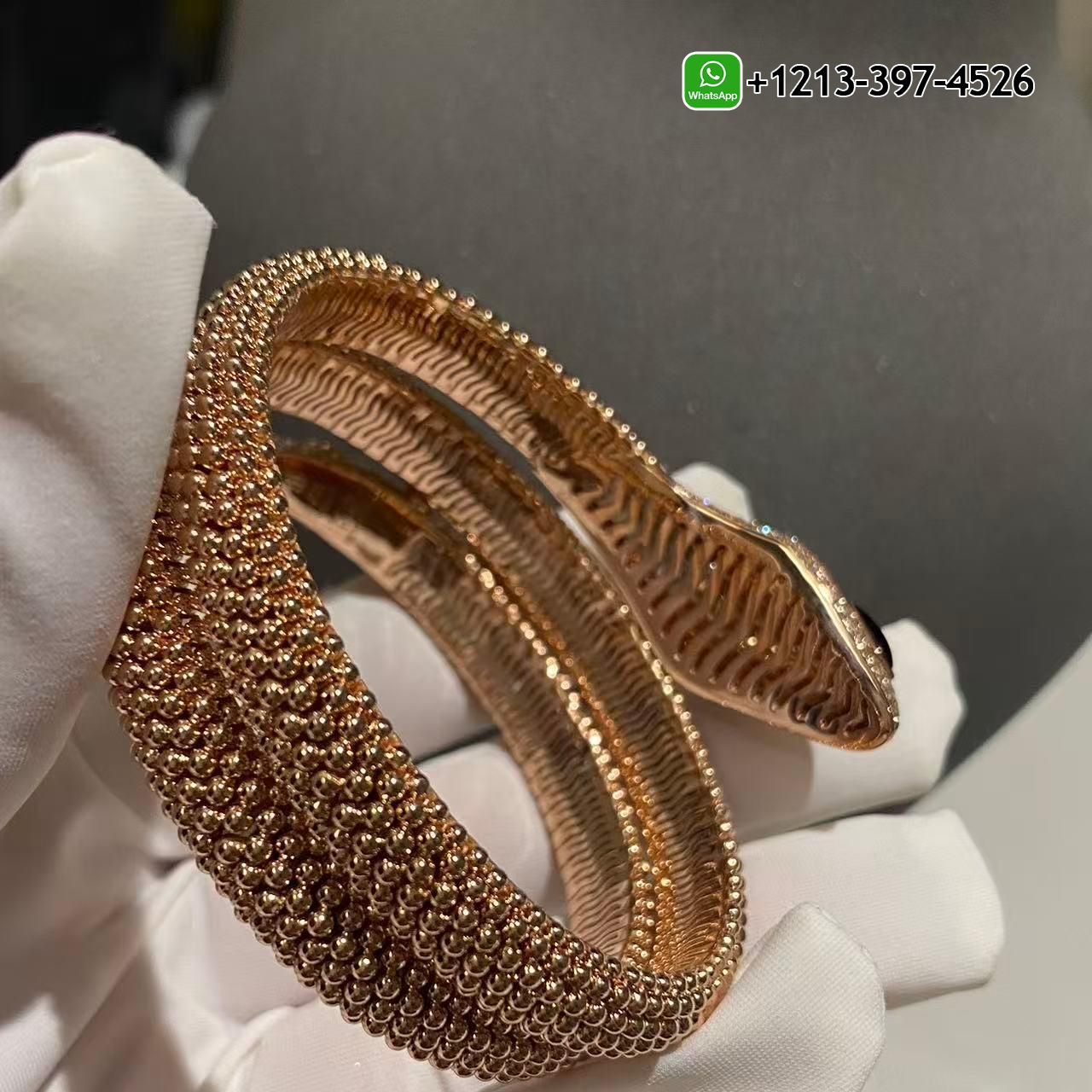 ezdyxznyd0v Bvlgari 18K Rose Gold Serpenti Diamond & Black Onyx Snake Double Circle Bracelet for sale - High Quality 18k Gold and Diamond Luxury Distinctive Collection Designer Jewelry Customized Factory Price - Image 6