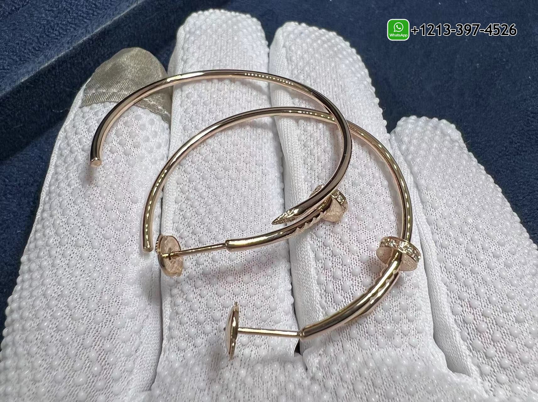 f1ydlwtthp2 1:1 Best Quality Cheap Cartier Juste un Clou 18k White Gold Diamonds Large Model Nail Hoop Earrings - High Quality 18k Gold and Diamond Luxury Distinctive Collection Designer Jewelry Customized Factory Price - Image 2