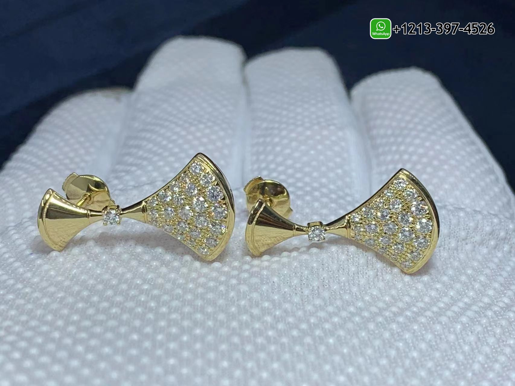 f531e5ftrwh Best Sellers 1:1 Quality Cheap Custom Made Bvlgari Divas’ Dream 18K Yellow Gold Pavé Diamonds Earrings - High Quality 18k Gold and Diamond Luxury Distinctive Collection Designer Jewelry Customized Factory Price - Image 7