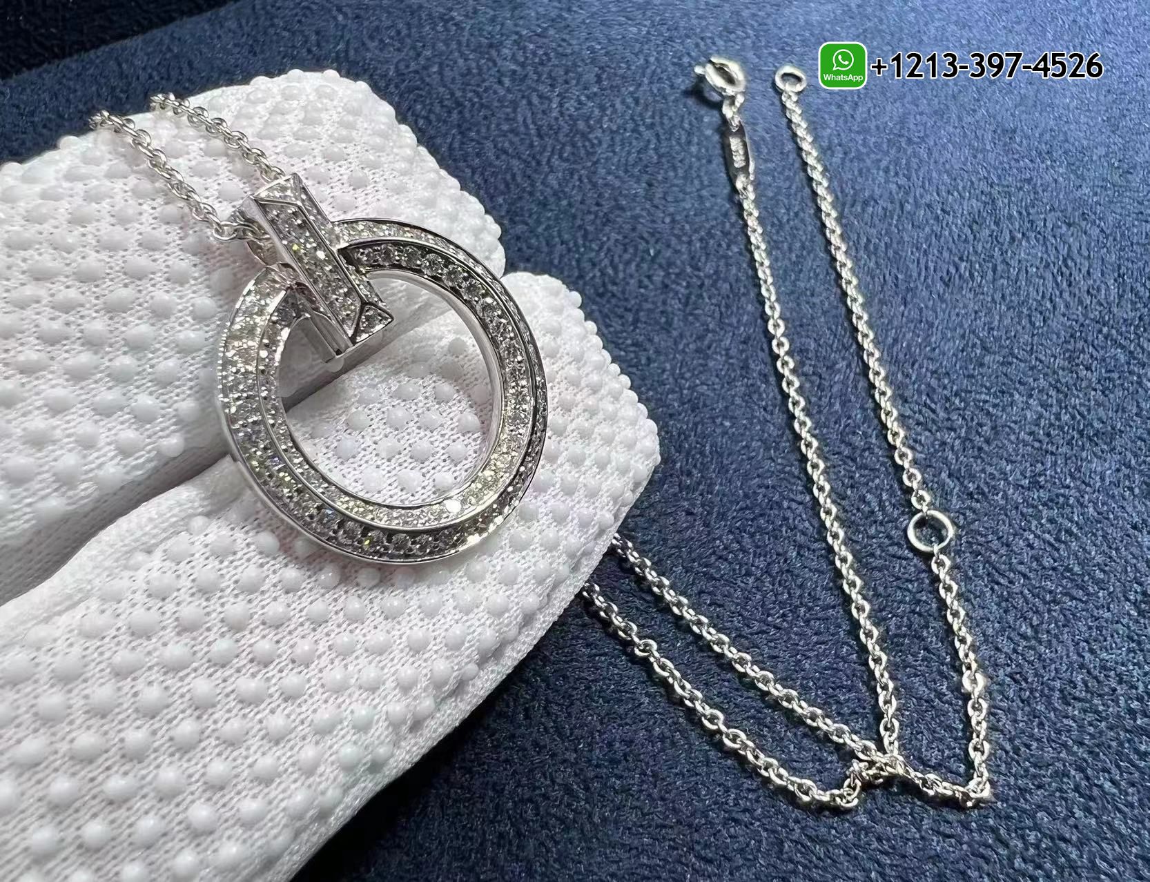 fbgqmmev3g4 1:1 Best Quality Cheap Tiffany 18k White Gold Diamond T T1 Circle Pendant Necklace - High Quality 18k Gold and Diamond Luxury Distinctive Collection Designer Jewelry Customized Factory Price - Image 3