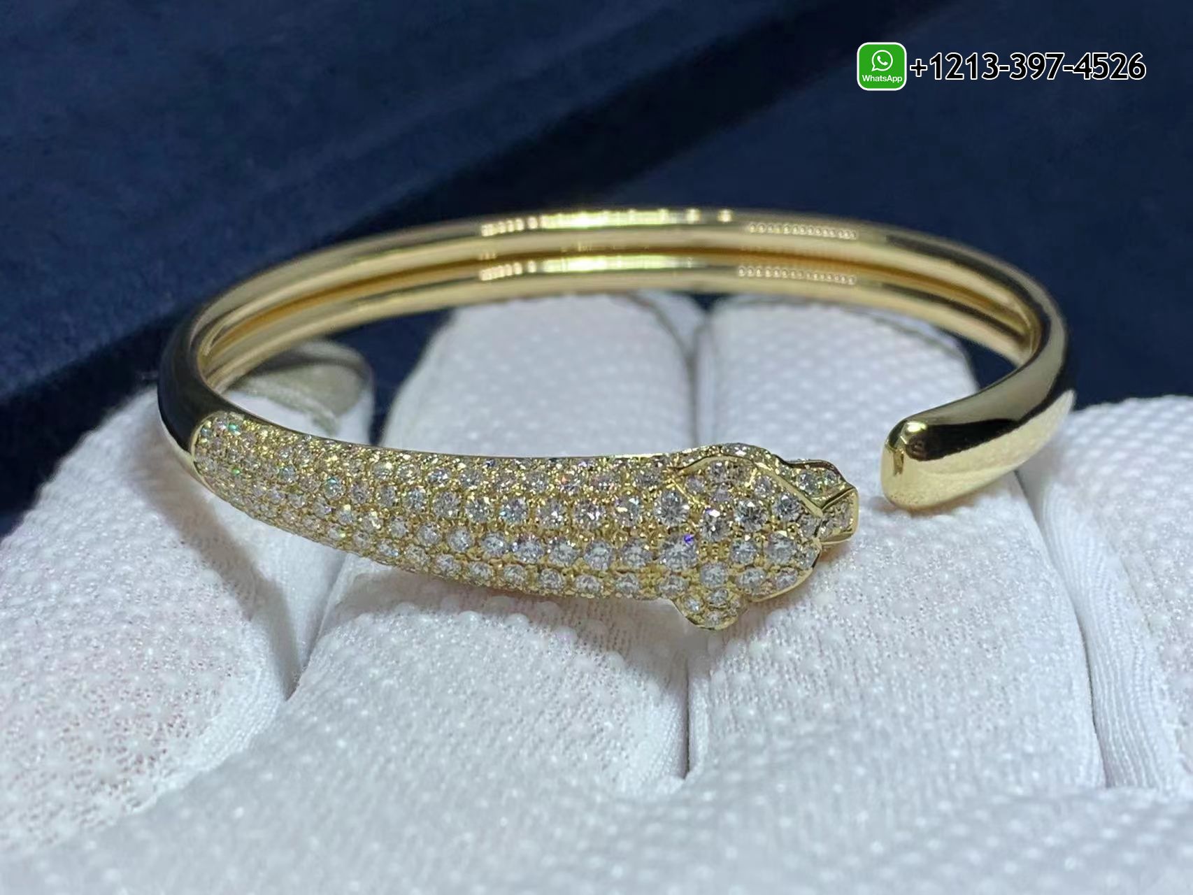 fcmpw5o2xyl Best Sellers 1:1 Quality Cheap Custom Made Cartier 18K Yellow Gold Diamond Emerald Onyx Small Model Panthere De Cartier Bracelet - High Quality 18k Gold and Diamond Luxury Distinctive Collection Designer Jewelry Customized Factory Price - Image 4