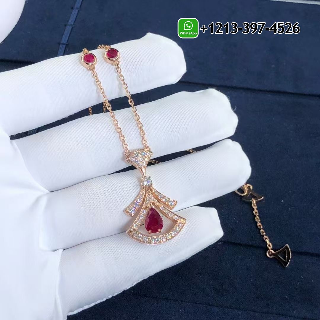 fdr0au3hiub Custom Made Best Quality 1:1 Bulgari Divas’ Dream Necklace Rose Gold Set Rubies and Diamonds - High Quality 18k Gold and Diamond Luxury Distinctive Collection Designer Jewelry Customized Factory Price - Image 5