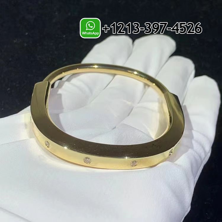 fef2bl1jlc2 Best Sellers 1:1 Quality Cheap Custom Made Tiffany Solid 18K Yellow Gold Diamond Lock Bangle Bracelet - High Quality 18k Gold and Diamond Luxury Distinctive Collection Designer Jewelry Customized Factory Price