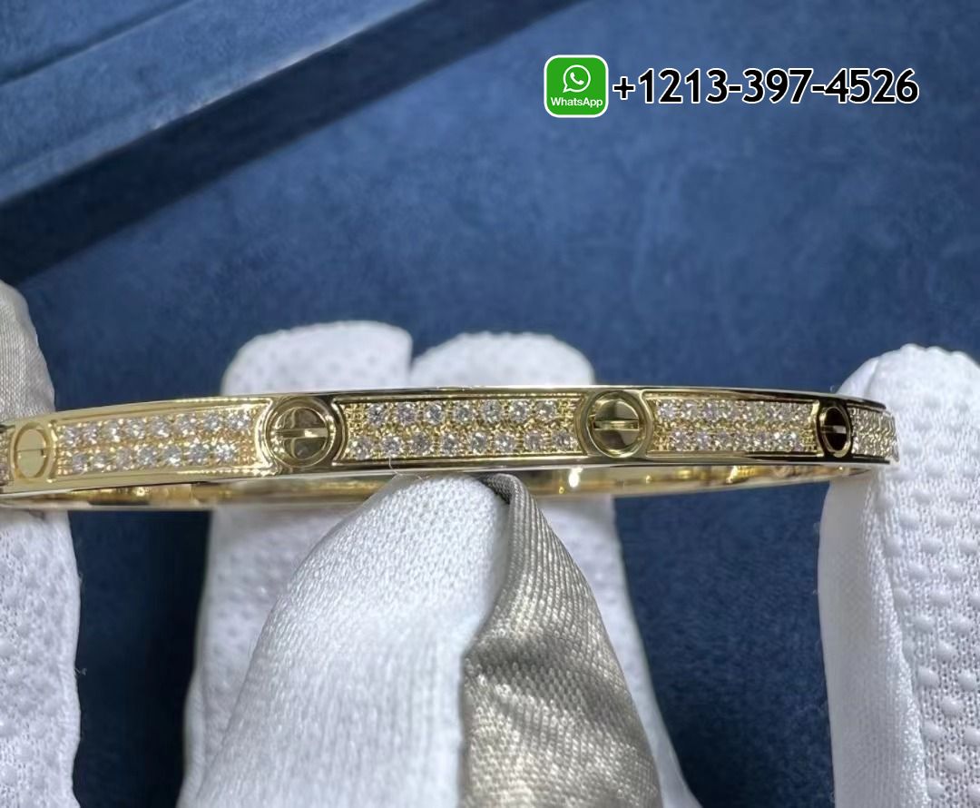 fgp2idnkxcf Custom Made Cartier Love Bracelet Pave Diamond Small Model 18k Yellow Gold - High Quality 18k Gold and Diamond Luxury Distinctive Collection Designer Jewelry Customized Factory Price - Image 3