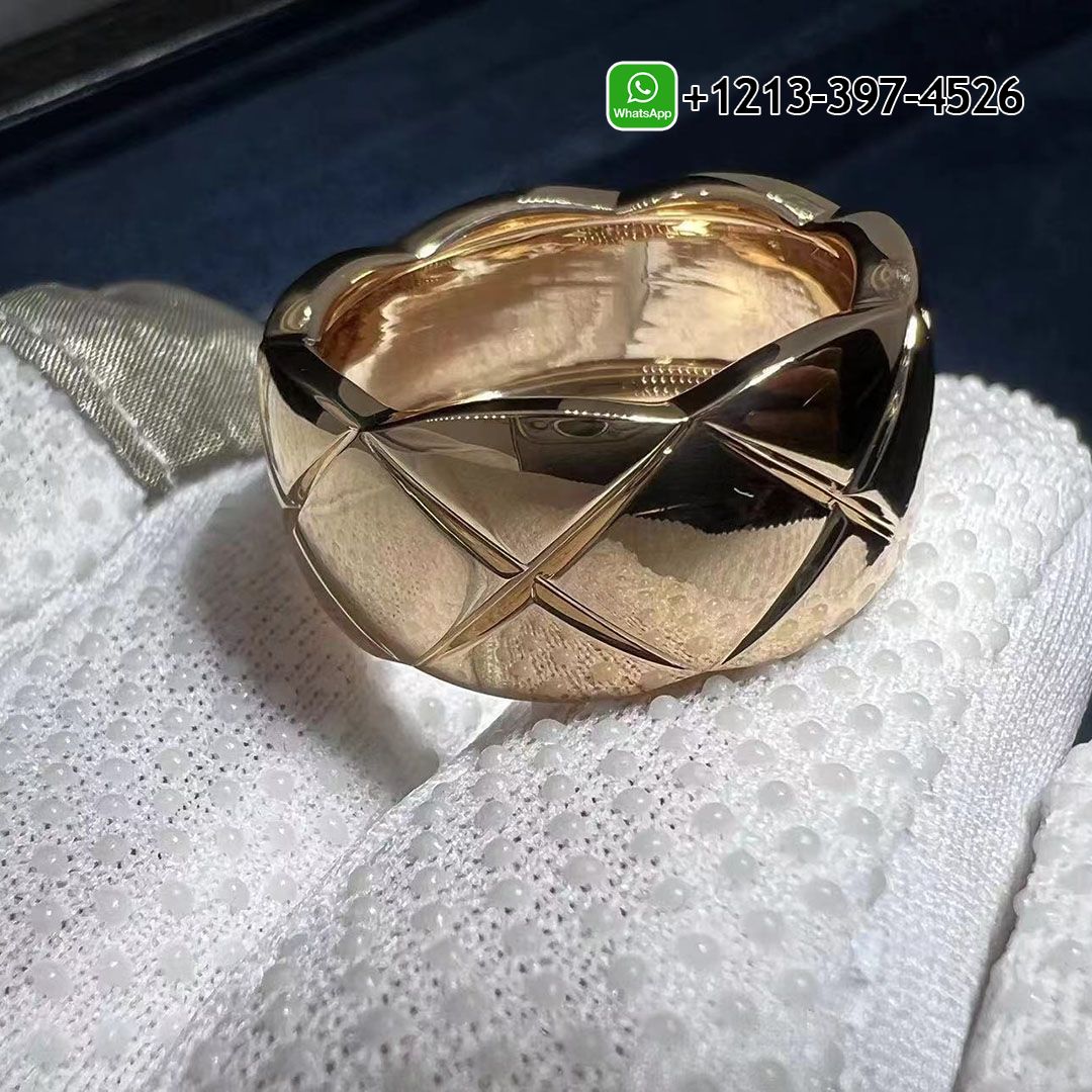 1:1 Quality Chanel COCO Crush Ring Quilted Motif Large Version 18K Beige Gold - High Quality 18k Gold and Diamond Luxury Distinctive Collection Designer Jewelry Customized Factory Price