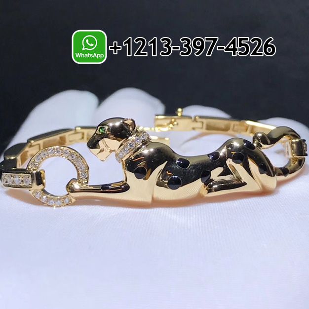 Custom Made Best Sellers Quality 1:1 Cartier Panthère De Cartier 18K Yellow Gold, Lacquer, Diamond, Tsavorite Garnet, Onyx Bracelet - High Quality 18k Gold and Diamond Luxury Distinctive Collection Designer Jewelry Customized Factory Price Fjgdixv3qms