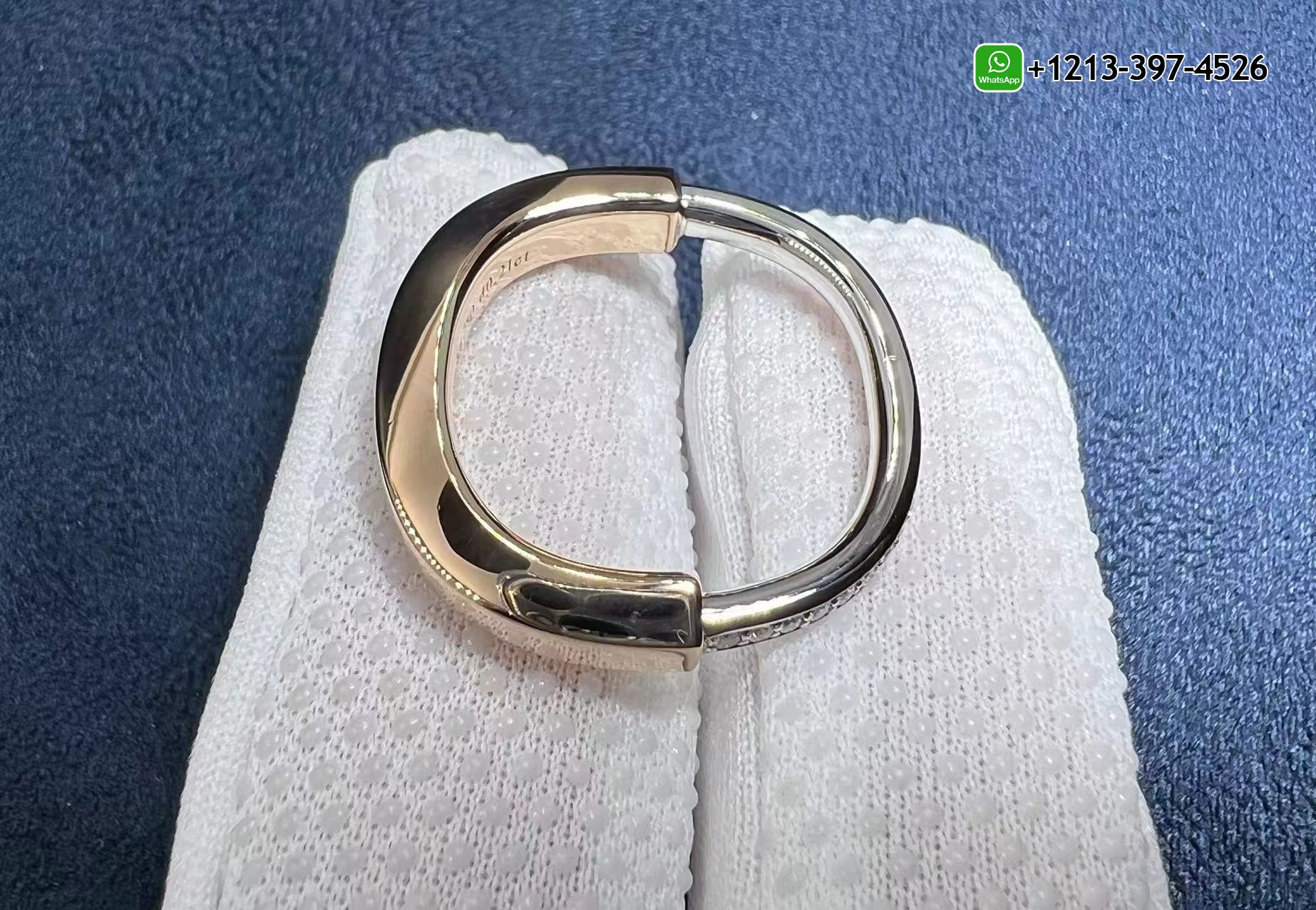 flackdno1x1 Best Sellers 1:1 Quality Cheap Custom Made Tiffany Lock 18K Rose and White Gold with Diamonds Ring - High Quality 18k Gold and Diamond Luxury Distinctive Collection Designer Jewelry Customized Factory Price - Image 2