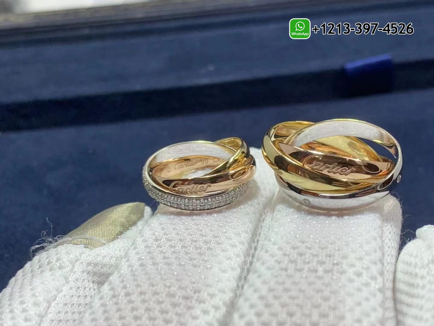 fmmfentk3kd Custom Made Best Quality 1:1 Cheap Cartier 18k Gold Pink, Yellow, White Diamond Trinity de Cartier 3 Brand Ring - High Quality 18k Gold and Diamond Luxury Distinctive Collection Designer Jewelry Customized Factory Price - Image 5