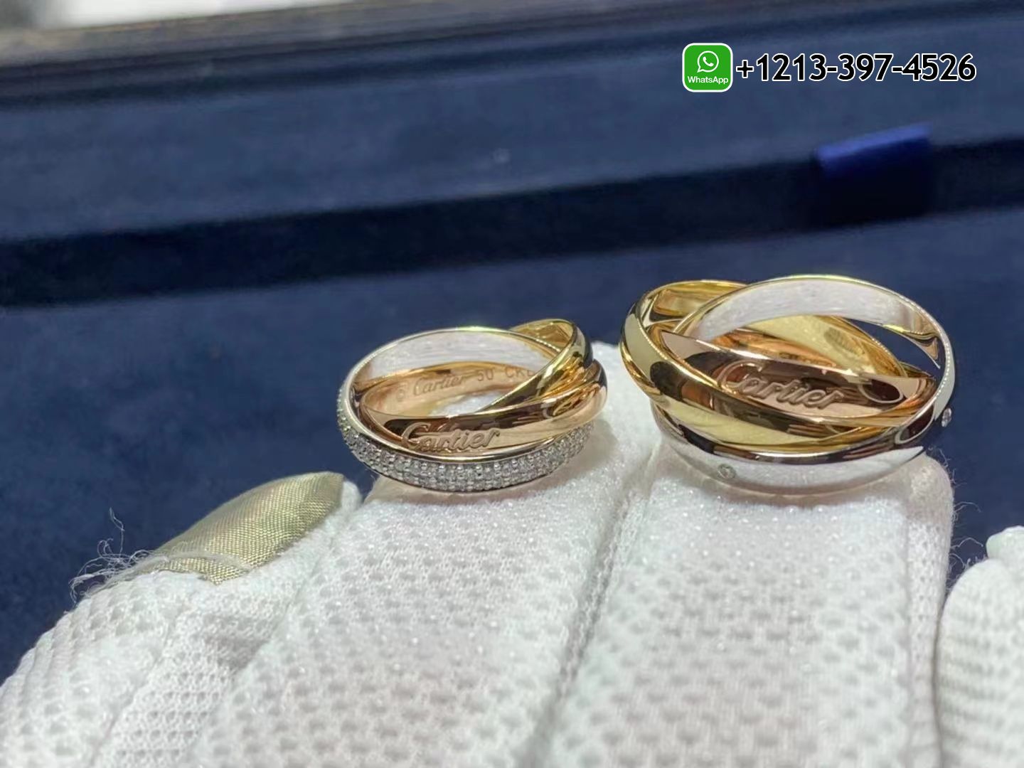 fnud54103fr Custom Made Best Quality 1:1 Cheap Cartier 18k Gold Pink, Yellow, White Diamond Trinity de Cartier 3 Brand Ring - High Quality 18k Gold and Diamond Luxury Distinctive Collection Designer Jewelry Customized Factory Price - Image 4
