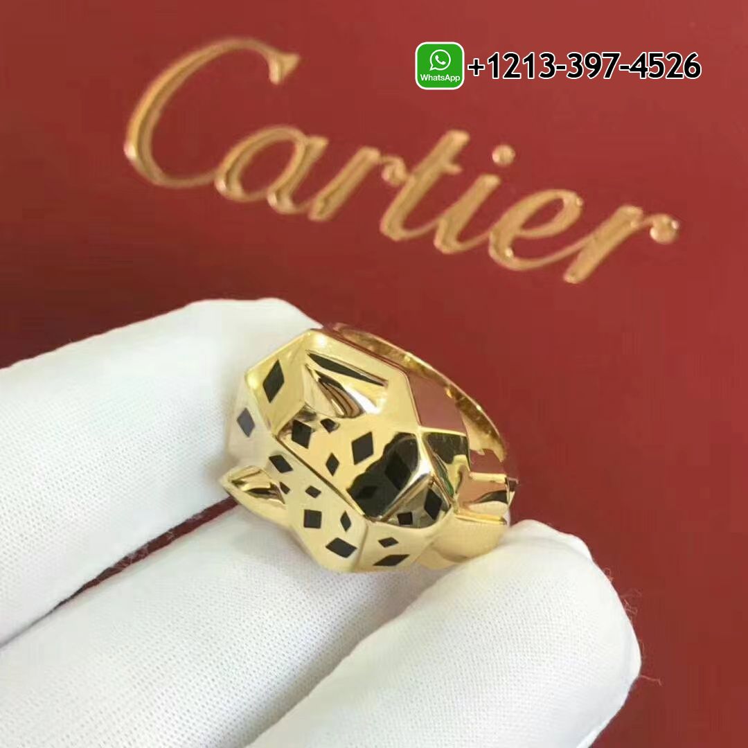 fpcn5x5grwf Best Sellers 1:1 Quality Cheap Custom Made Cartier Solid 18K Yellow Gold Panthere de Cartier Lacquer Tsavorite Garnets, Onyx Ring - High Quality 18k Gold and Diamond Luxury Distinctive Collection Designer Jewelry Customized Factory Price - Image 3