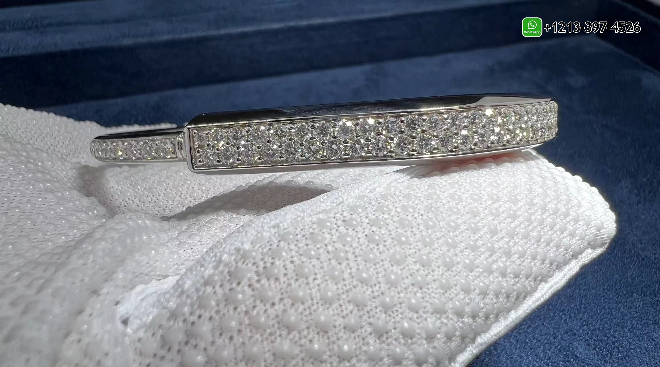Best Sellers 1:1 Quality Cheap Custom Made Tiffany Lock Bangle Bracelet in 18K White Gold with Full Pavé Diamonds - High Quality 18k Gold and Diamond Luxury Distinctive Collection Designer Jewelry Customized Factory Price Fr5pflrrggs