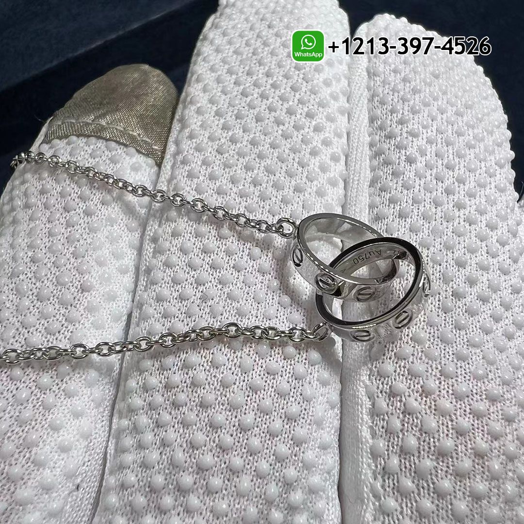 1:1 Best Quality Cheap Cartier Love Innerlocking Loop 18k White Gold Necklace Replica - High Quality 18k Gold and Diamond Luxury Distinctive Collection Designer Jewelry Customized Factory Price