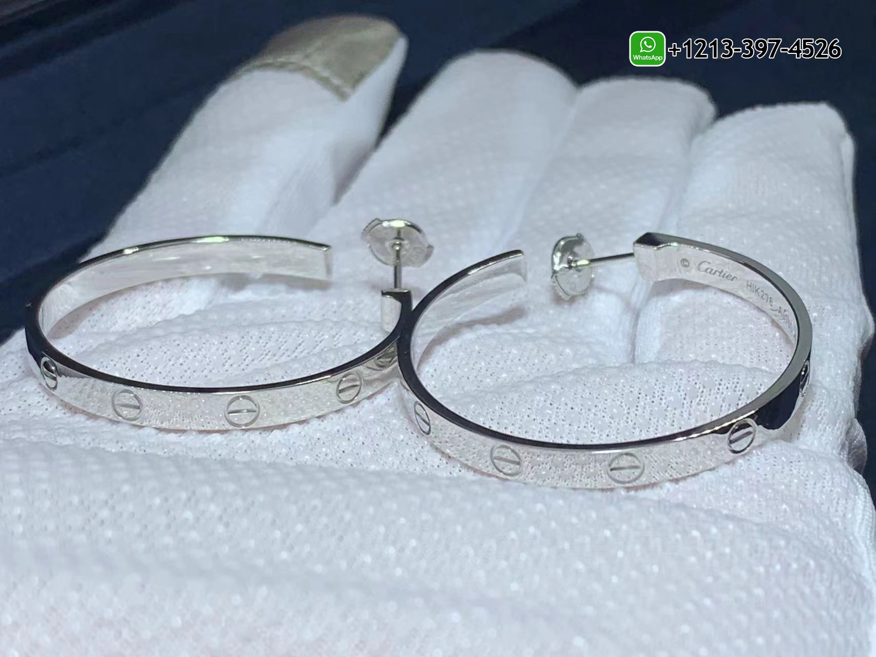 fz2whdkymzs Best Sellers 1:1 Quality Cheap Custom Made Cartier 18k White Gold LOVE 32.6mm Hoop Earrings - High Quality 18k Gold and Diamond Luxury Distinctive Collection Designer Jewelry Customized Factory Price - Image 2